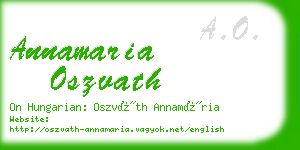 annamaria oszvath business card